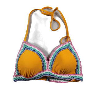 Hula Honey Smock and Roll Push-up Bikini Top Juniors Large‎ Yellow